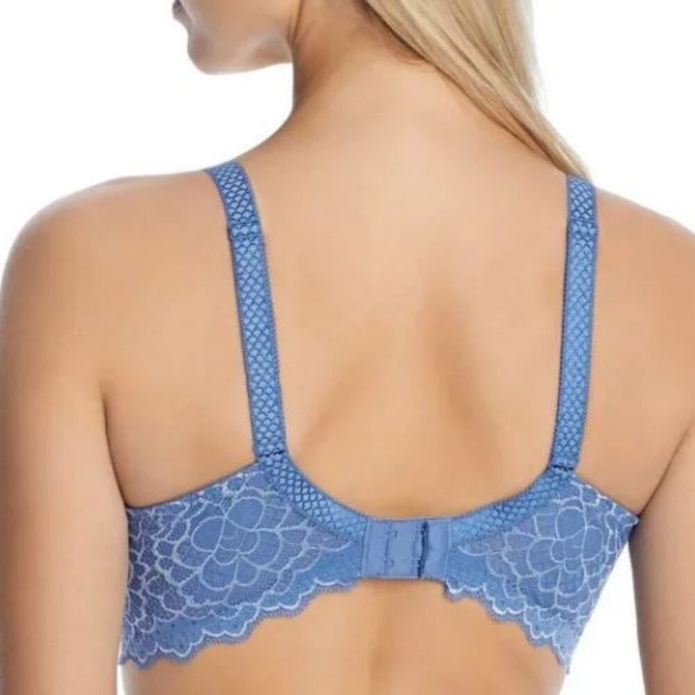 Simone Pérèle Caresse Spacer Foam 3D Plunge Underwire T shirt Bra 34D Dusk Blue - Picture 2 of 9